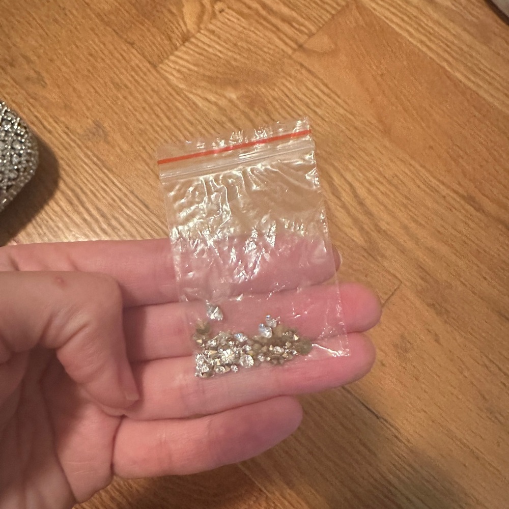 Lux Mob Crystal Embellished Silver Evening Clutch - Picture 6 of 6